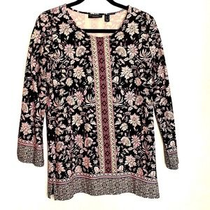 Susan Graver woman soft smooth comfortable no-wrinkle machine-wash blouse Sz XS